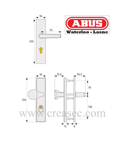 Garniture ABUS BLPZ Tirant - Poignée