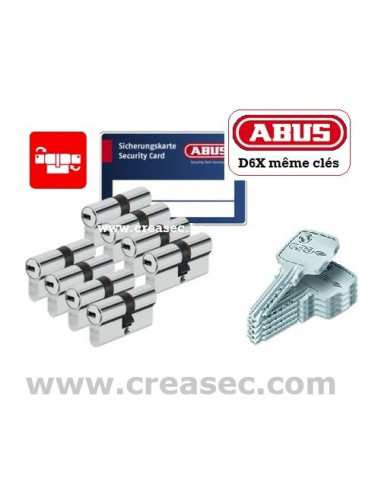 cylindres d6 avec la même cle