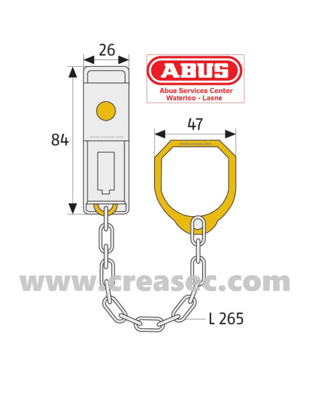 Abus SK99- Entrebailleur de porte à clé