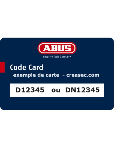 carte code pour copie cle ABUS