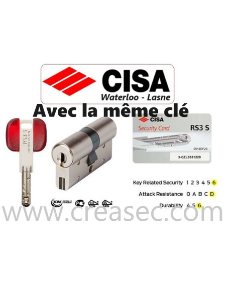 Cylindre CISA RS3 meme clé