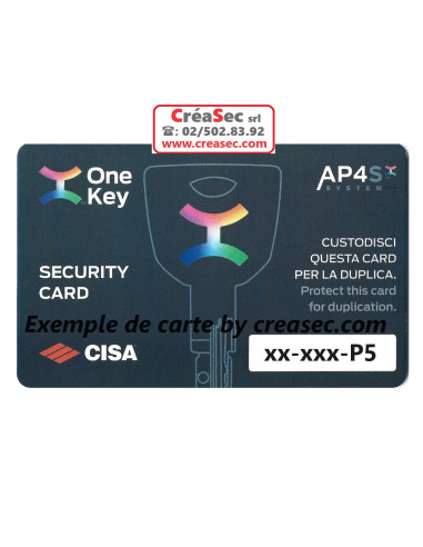 carte pour refaire une clef Cisa AP4