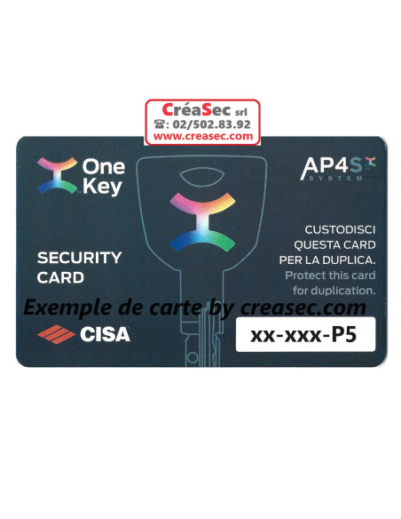carte pour refaire une clef Cisa AP4