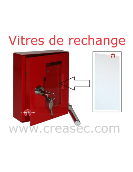 Vitres de rechange pour boitier de secours