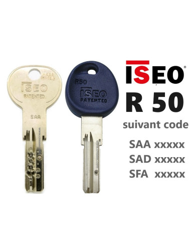 Copie clé ISEO R50 Code SAA, SAD ou SFA