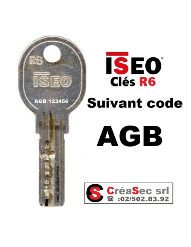 Clé ISEO R6 code AGB