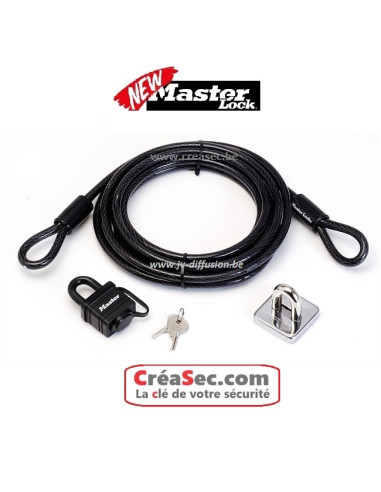 kit cable + cadenas Masterlock 8251