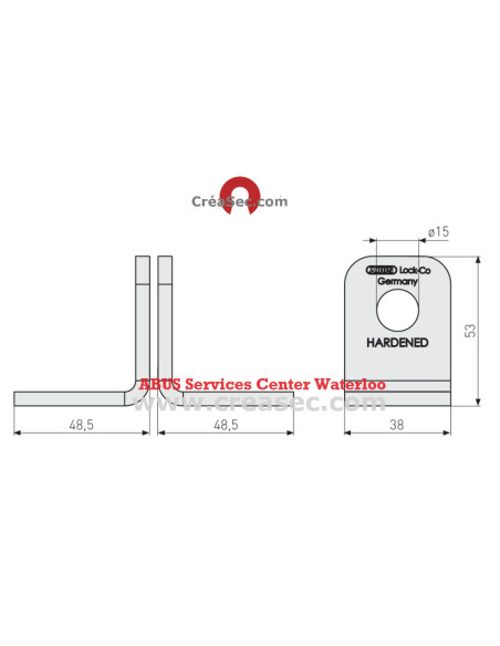 ABUS 115/ 100 - Oeillet pour cadenas