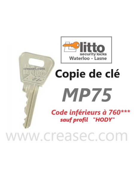 Copie clé MP75