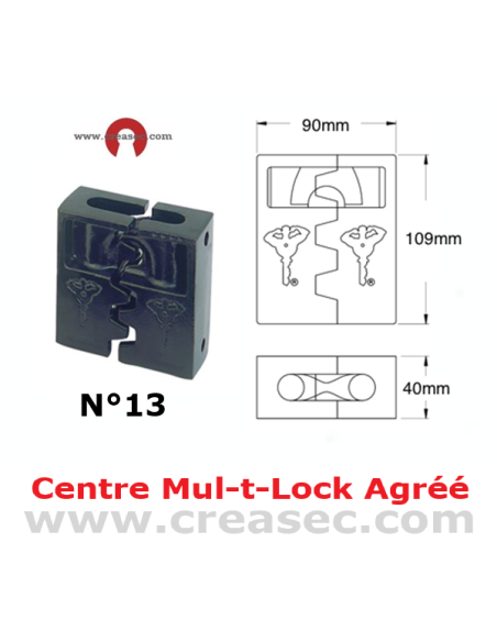 Machoires n°13 pour cadenas MULTLOCK