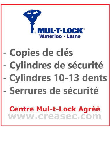 Cylindre 31x60 Mul-T-Lock 400 à roue 10 dents
