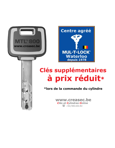 Cylindre Mul-T-Lock 800 s'entrouvrant