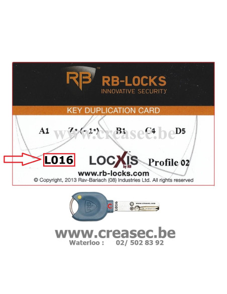 Copie de clé RB Locxis L016