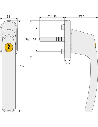 Abus FG210 - Poignée de fenêtre à clé