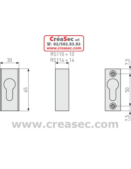mesures rosace ABUS RS110