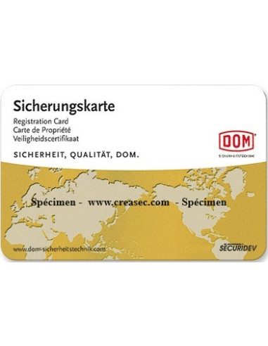 Carte pour faire clé dom diamant